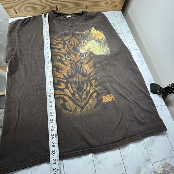 VTG Discovery Channel Crocodile Hunter Animal Planet Wolf Shirt Sun Faded - Picture 11 of 13